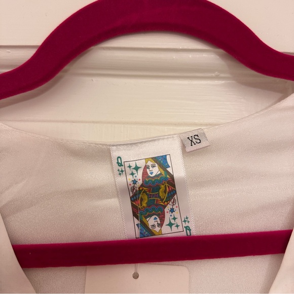 Boohoo White Dress with Purple and Yellow Stripes - Picture 2 of 4